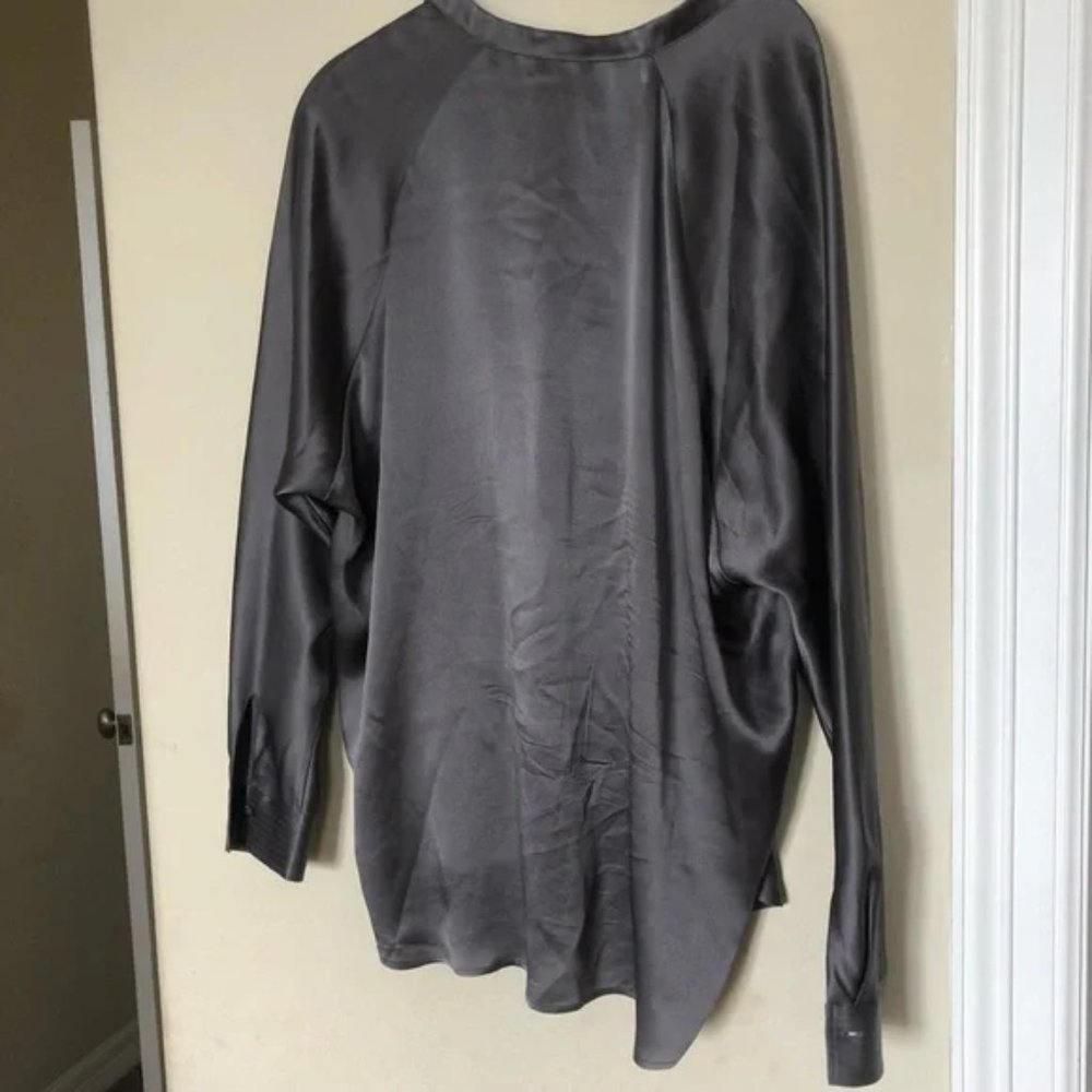 Vince Silk Split Collar Tunic Medium - image 4